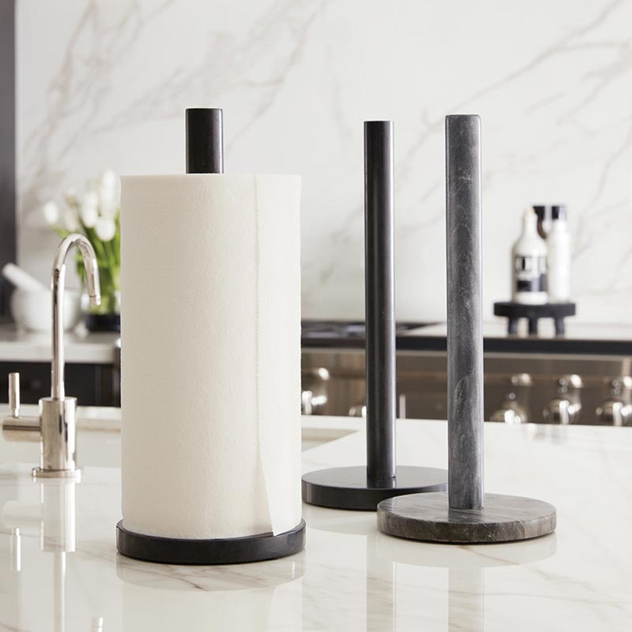 Marble Black Paper Towel Holder