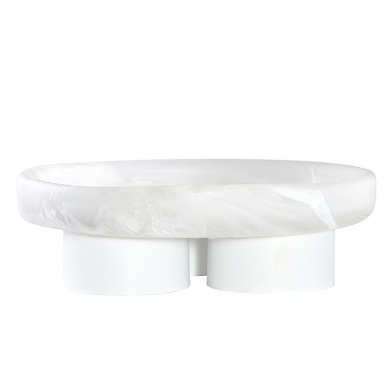 White Resin Mini Footed Tray
