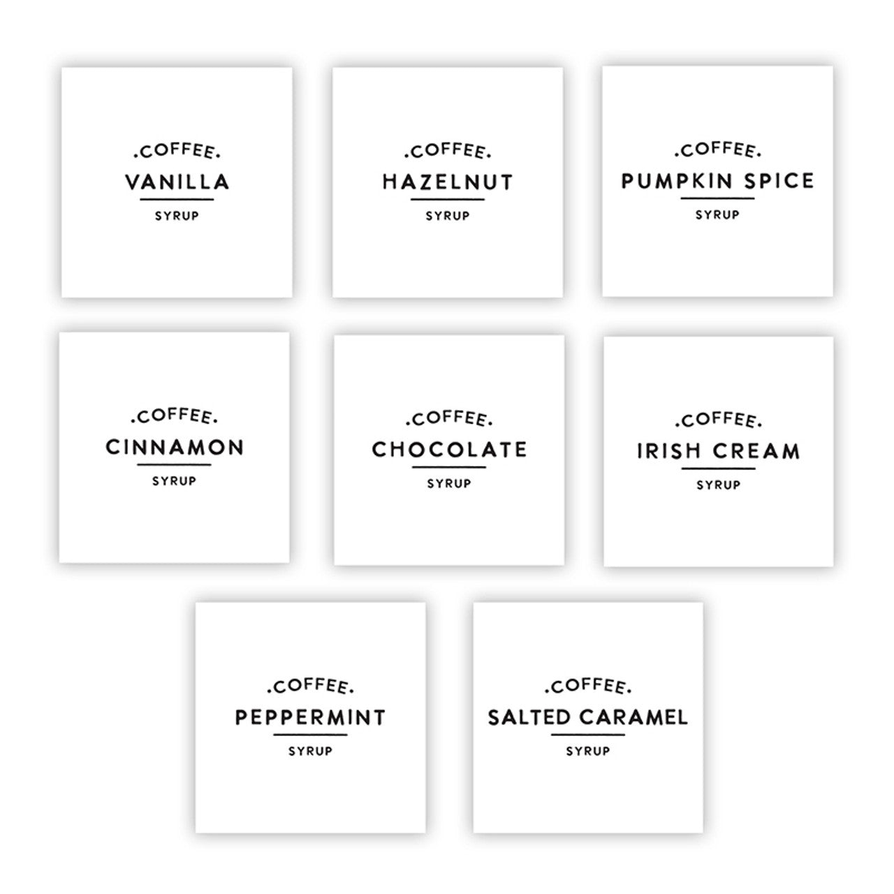 Coffee Syrup Dispenser-Set 2 with Labels