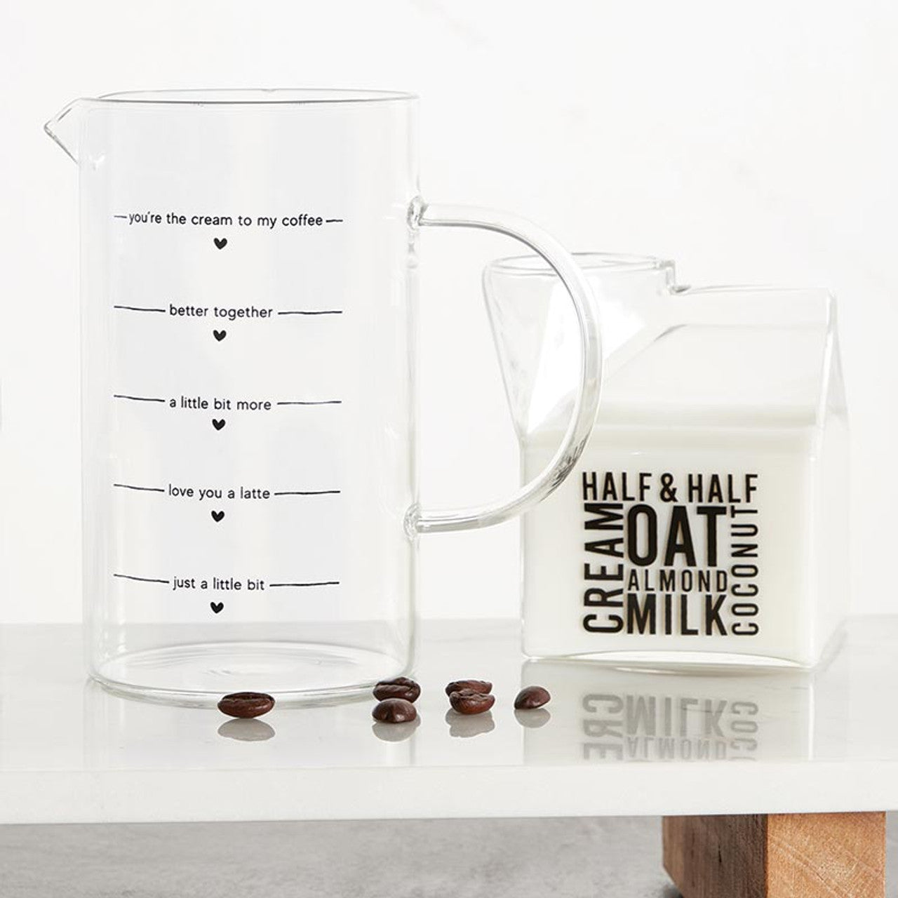 Glass Milk Carton Creamer-12oz