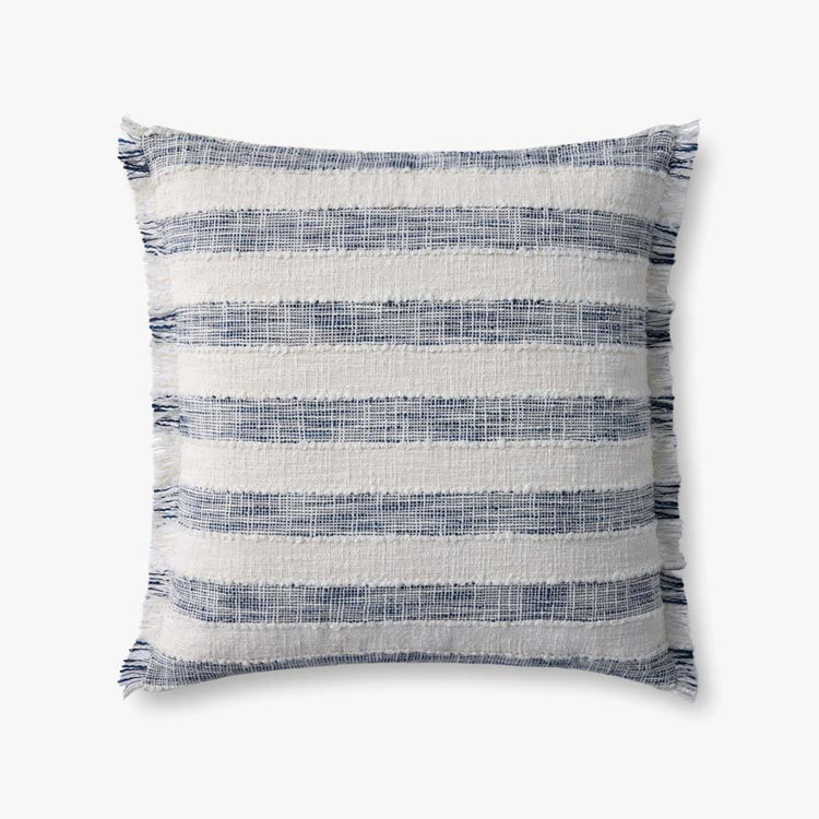 Blue/Ivory Striped Pillow