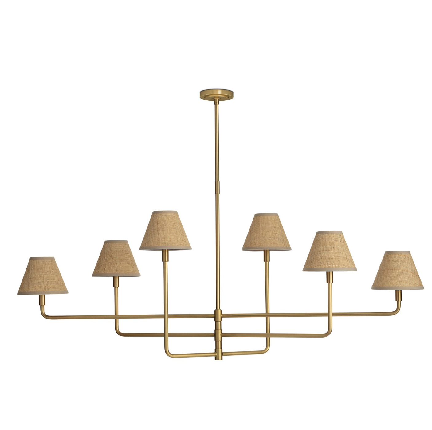 Polly Chandelier-Gold & Rattan