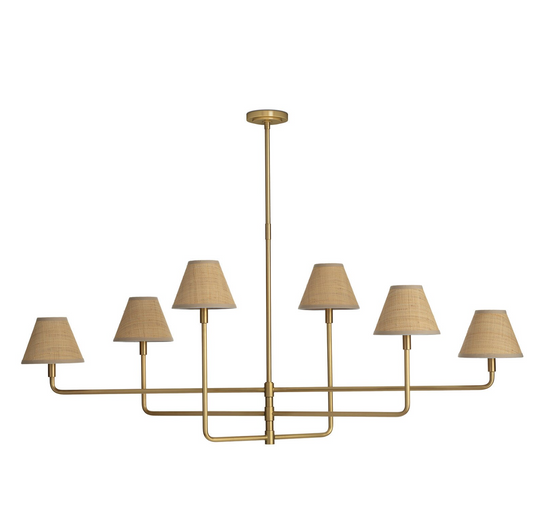 Polly Chandelier-Gold & Rattan