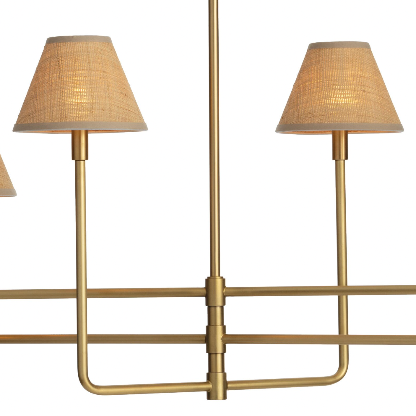 Polly Chandelier-Gold & Rattan