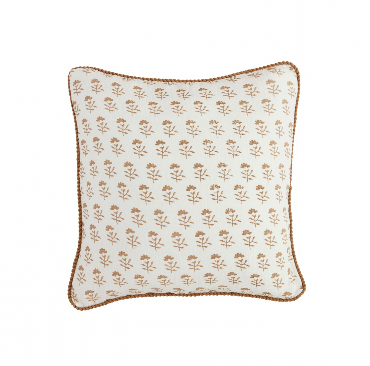 Square Neutral Block Print Pillow