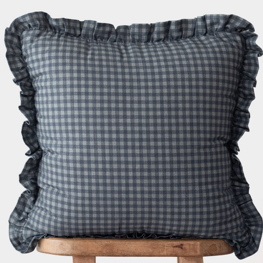 Gingham Ruffle in Navy