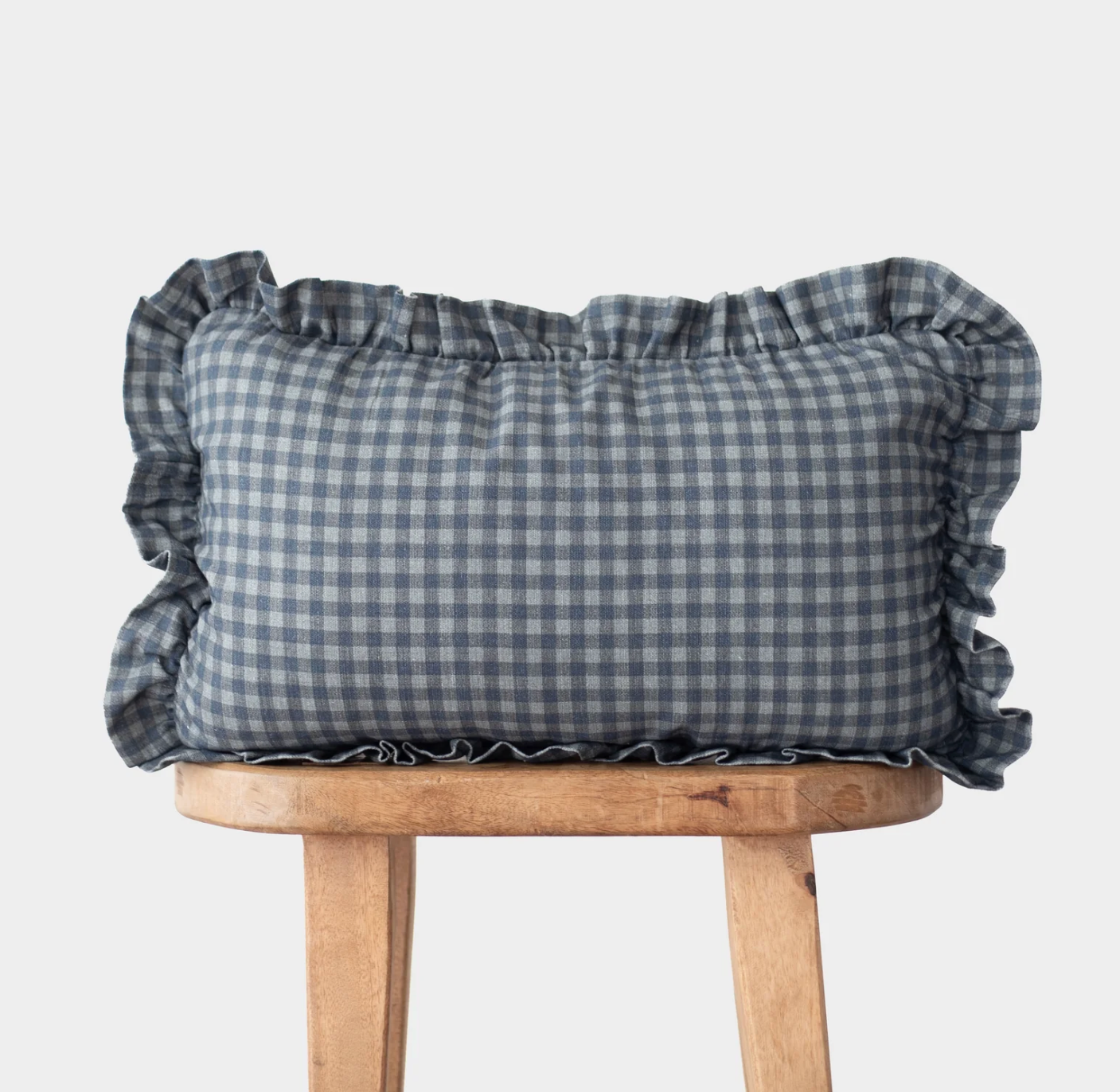 Gingham Ruffle in Navy