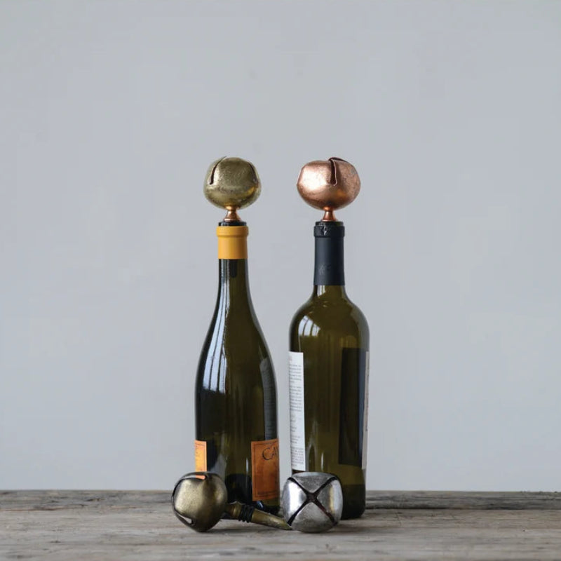 Metal Bottle Stopper with Jingle Bell, 4 Colors