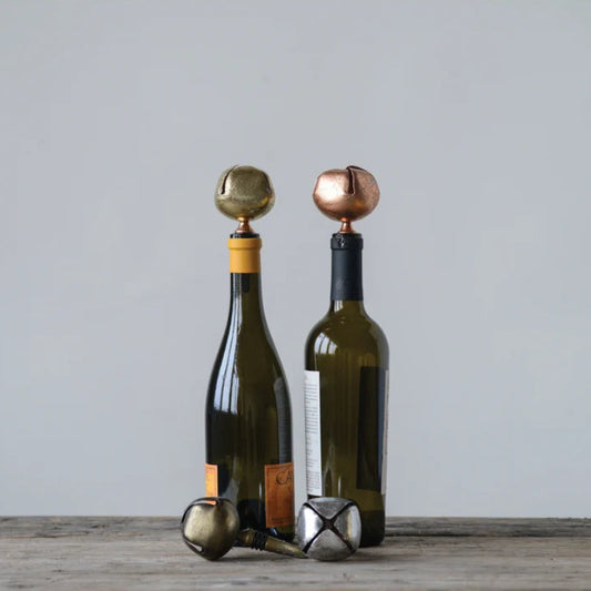 Metal Bottle Stopper with Jingle Bell, 4 Colors