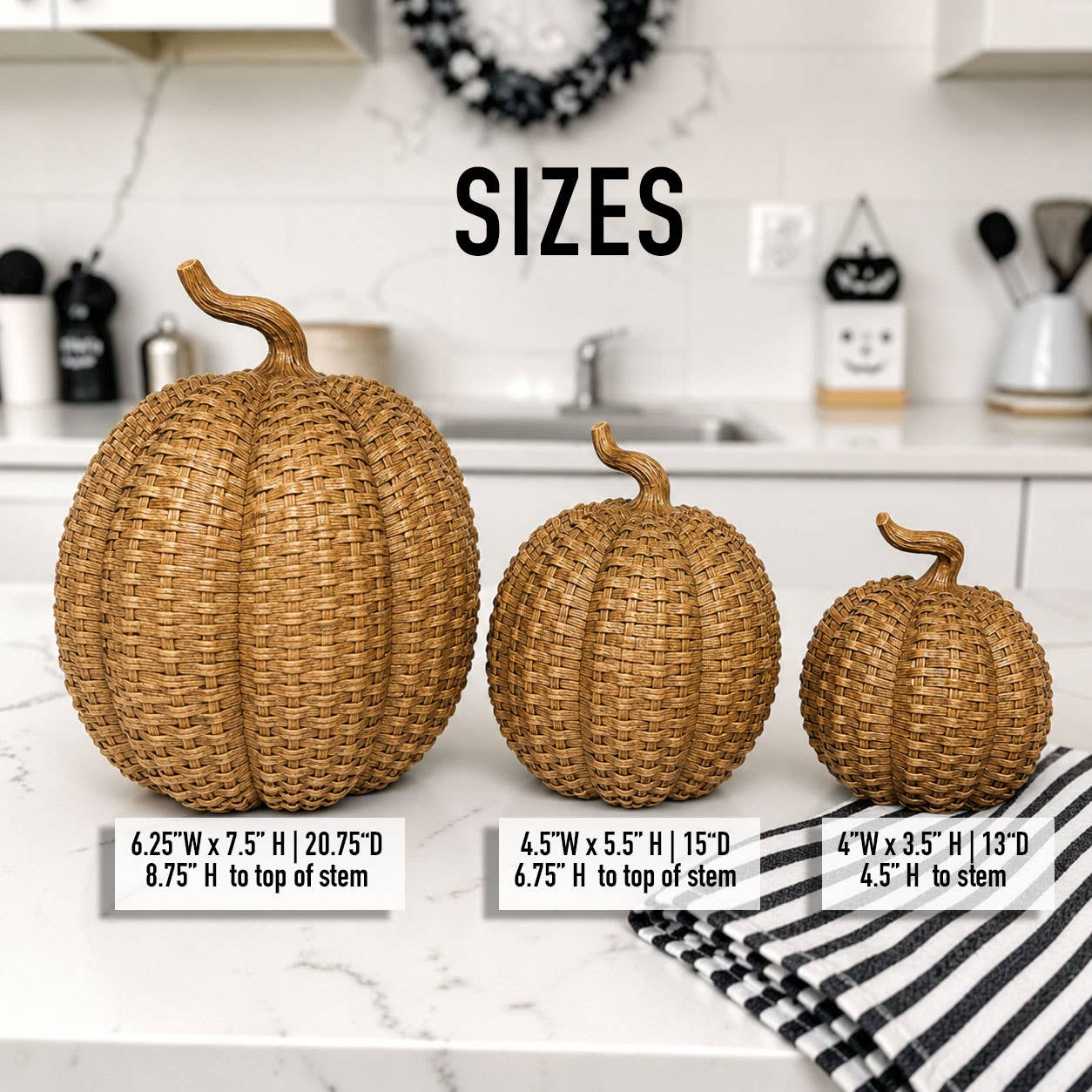 Faux Rattan Pumpkins