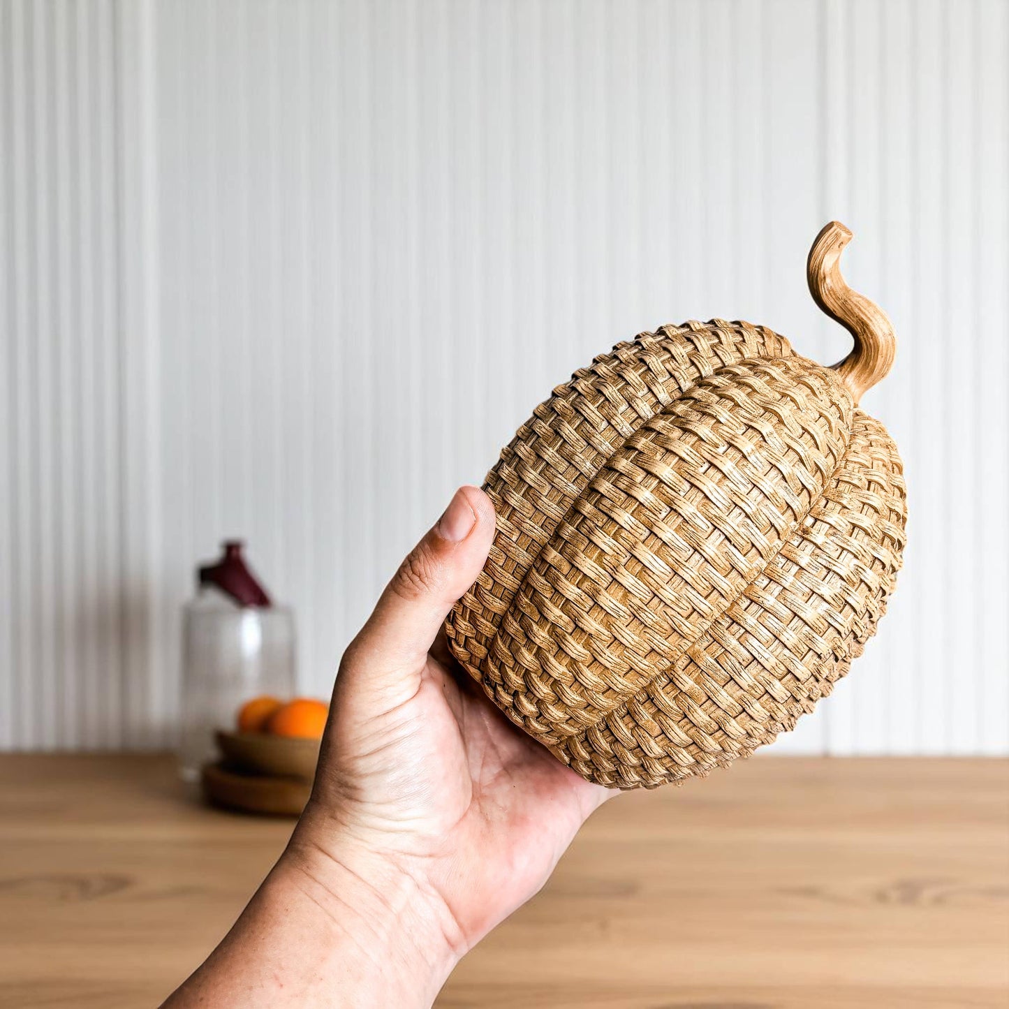 Faux Rattan Pumpkins