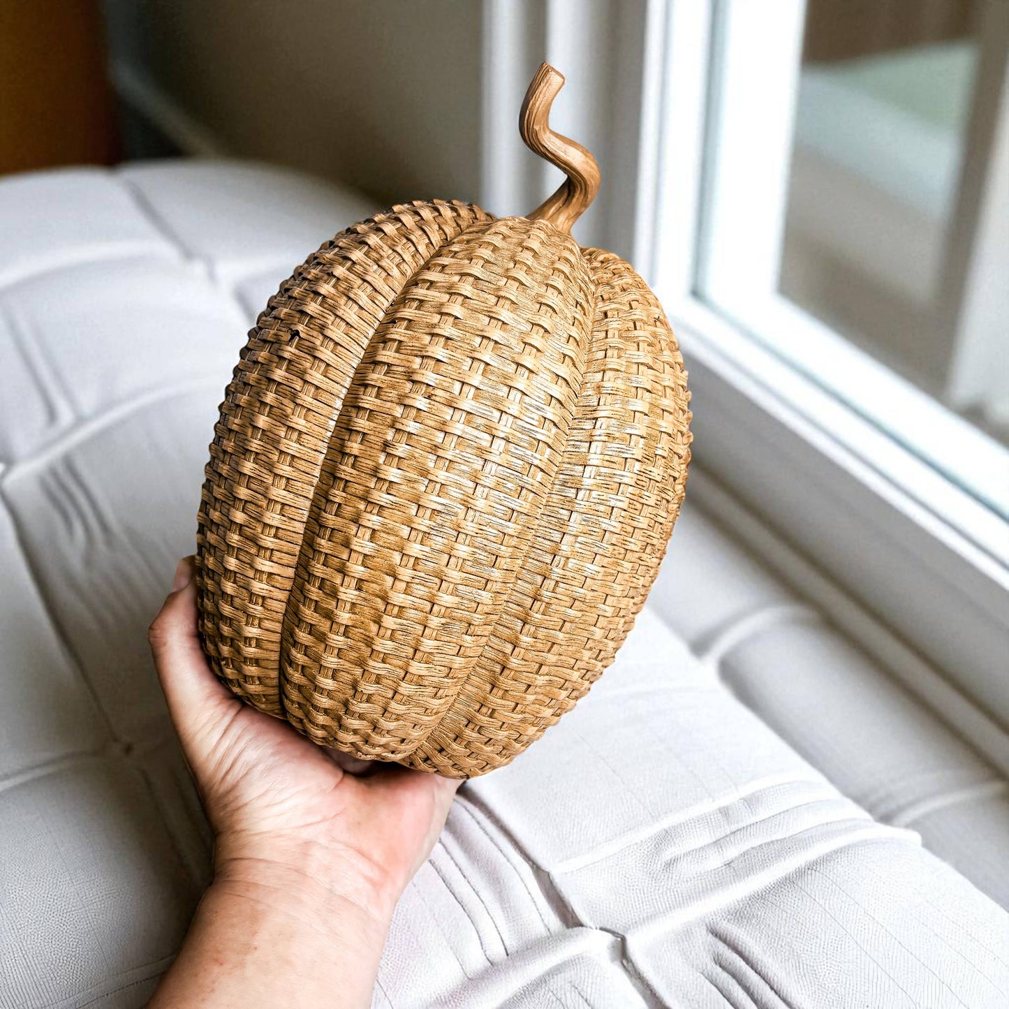 Faux Rattan Pumpkins
