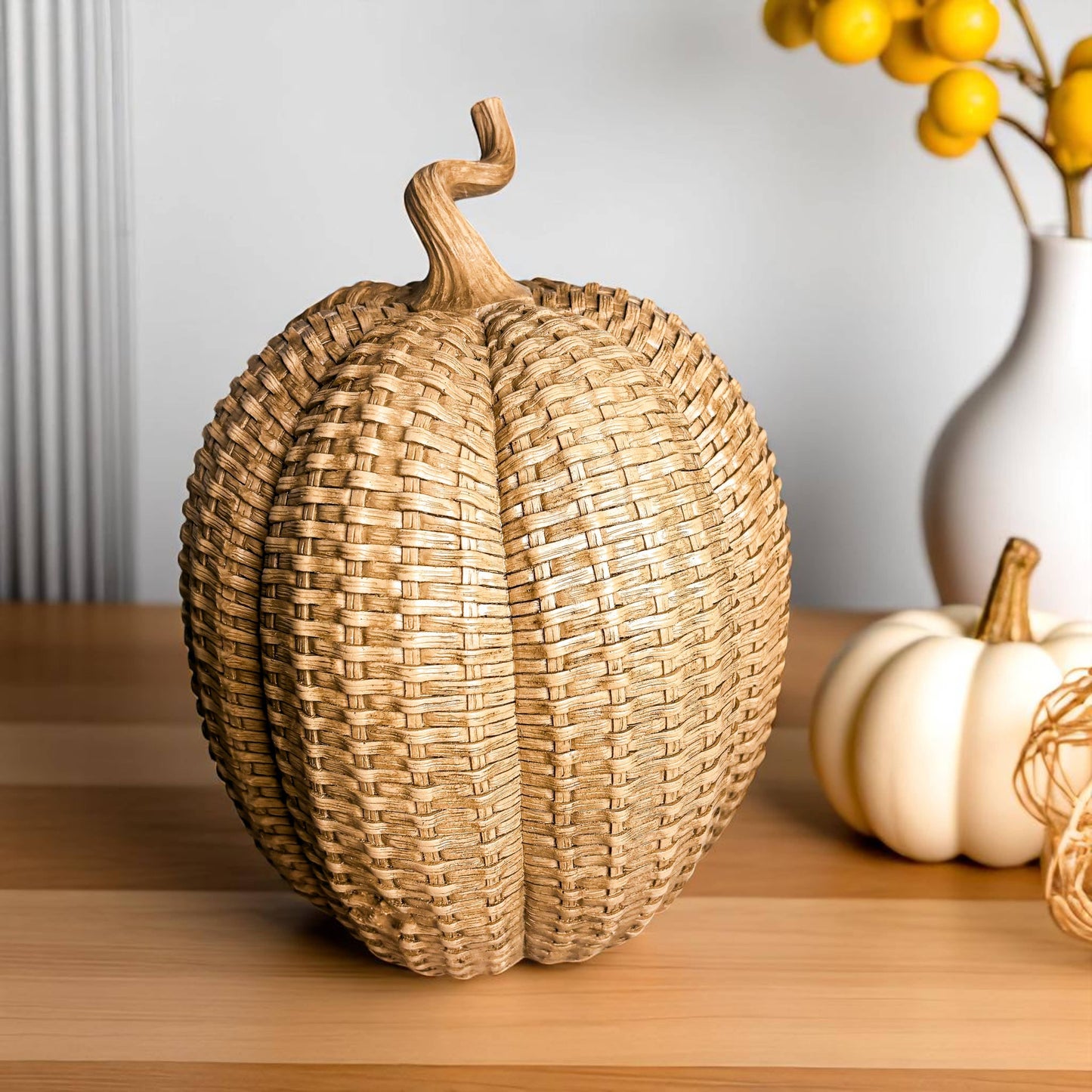 Faux Rattan Pumpkins
