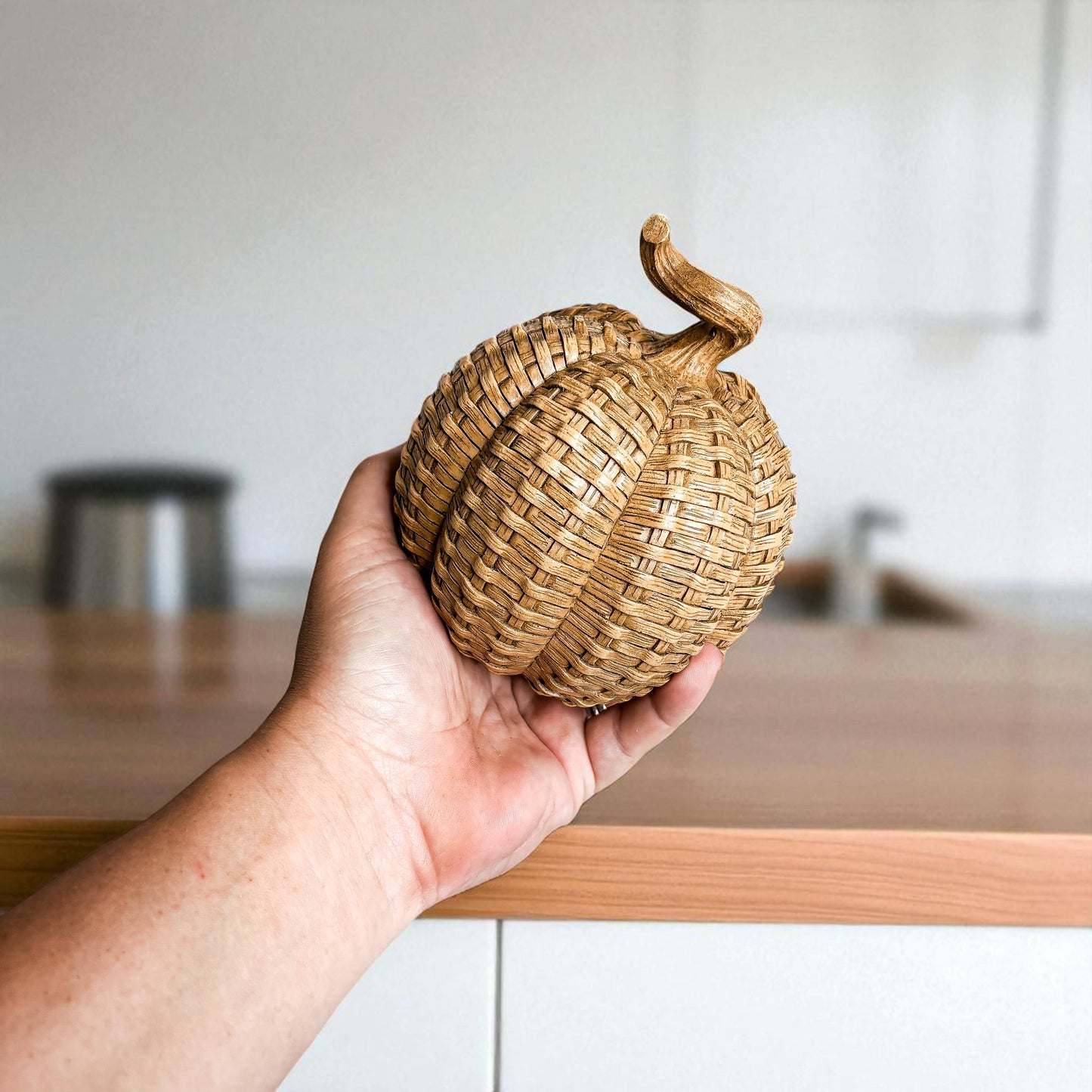 Faux Rattan Pumpkins