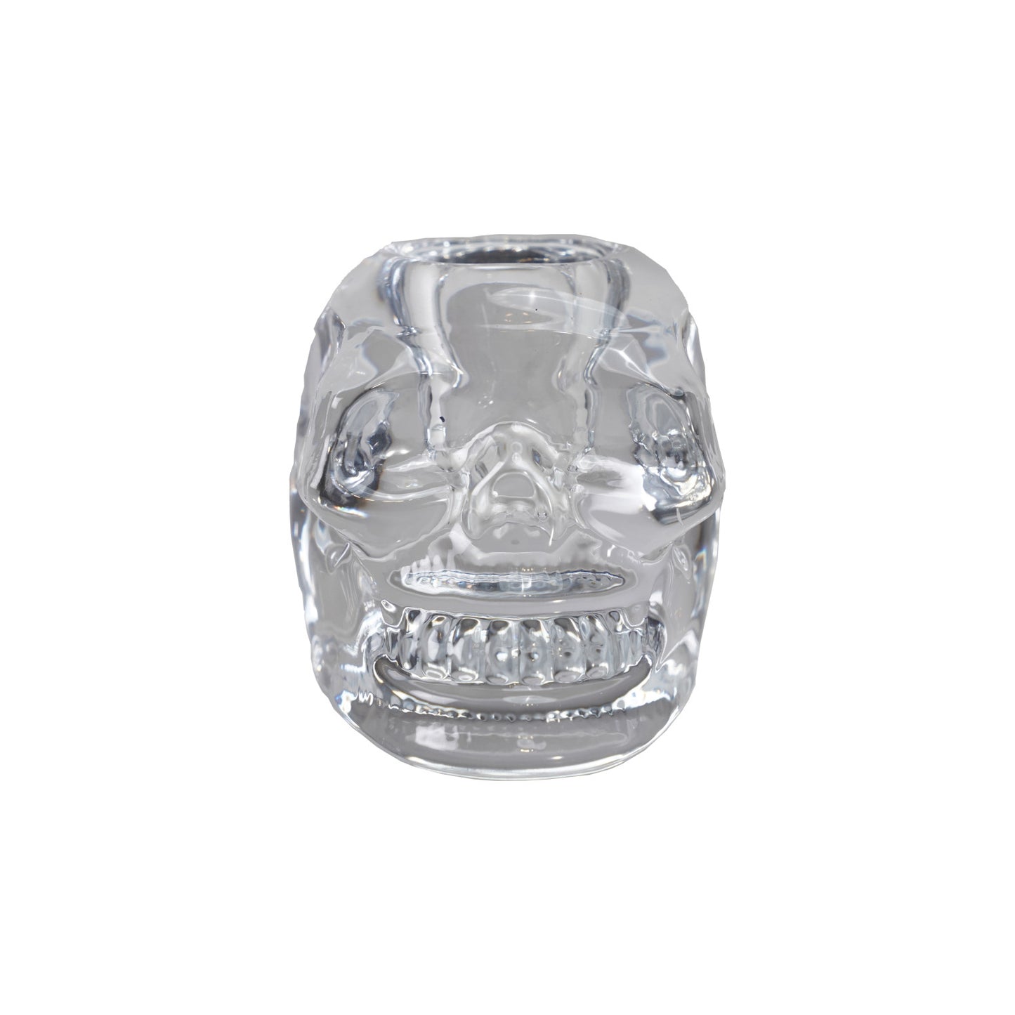 2-3/4"L x 2"W x 2"H Glass Skull Shaped Taper Holder