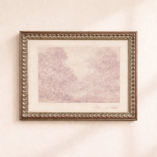 Monteverde Sketch | French Antique Inspired Polished Framed Art