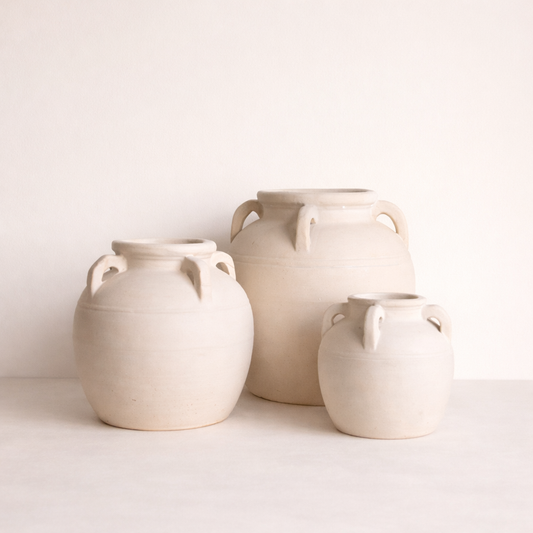 Cordoba White Matte Vase With Handles