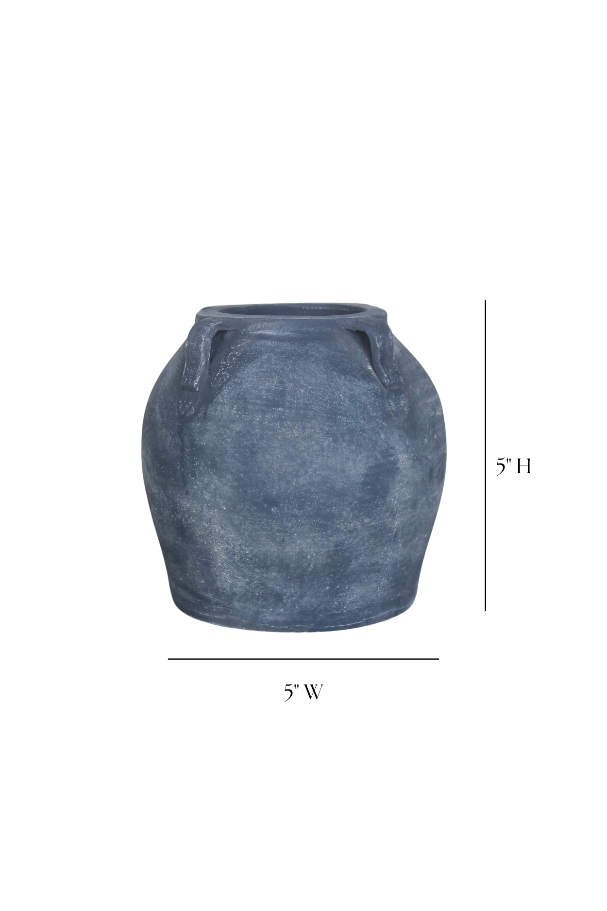 Noir Black Wash Vase With Handles Small