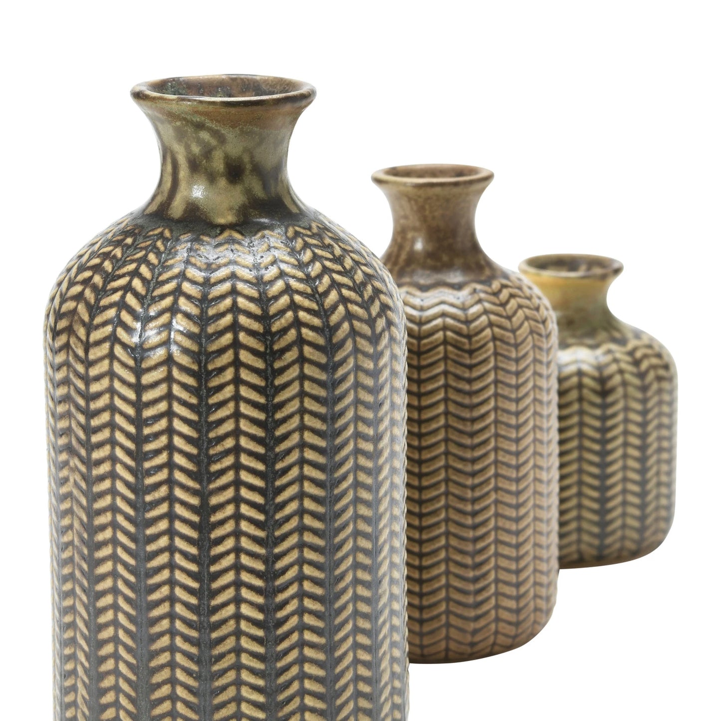 Embossed Stoneware Vase