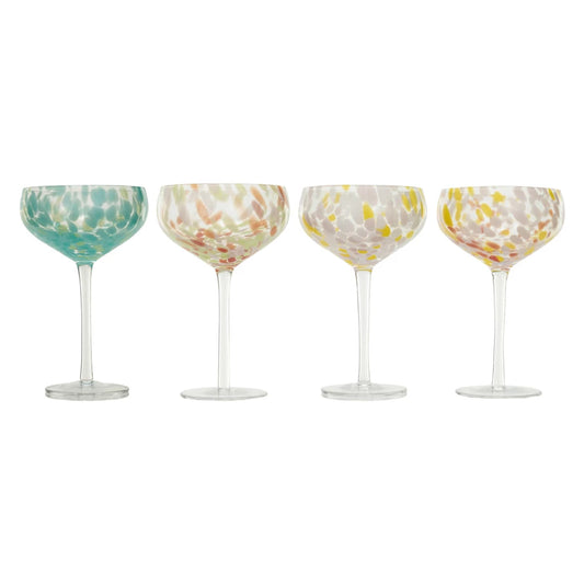 Blown Stemmed Confetti Champagne/Coupe Glass