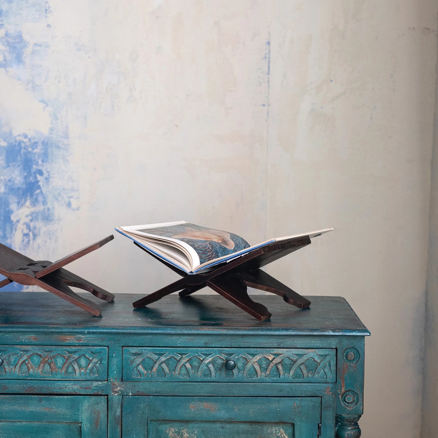 Reclaimed Wood Vintage Reproduction Oversized Folding Book Holder