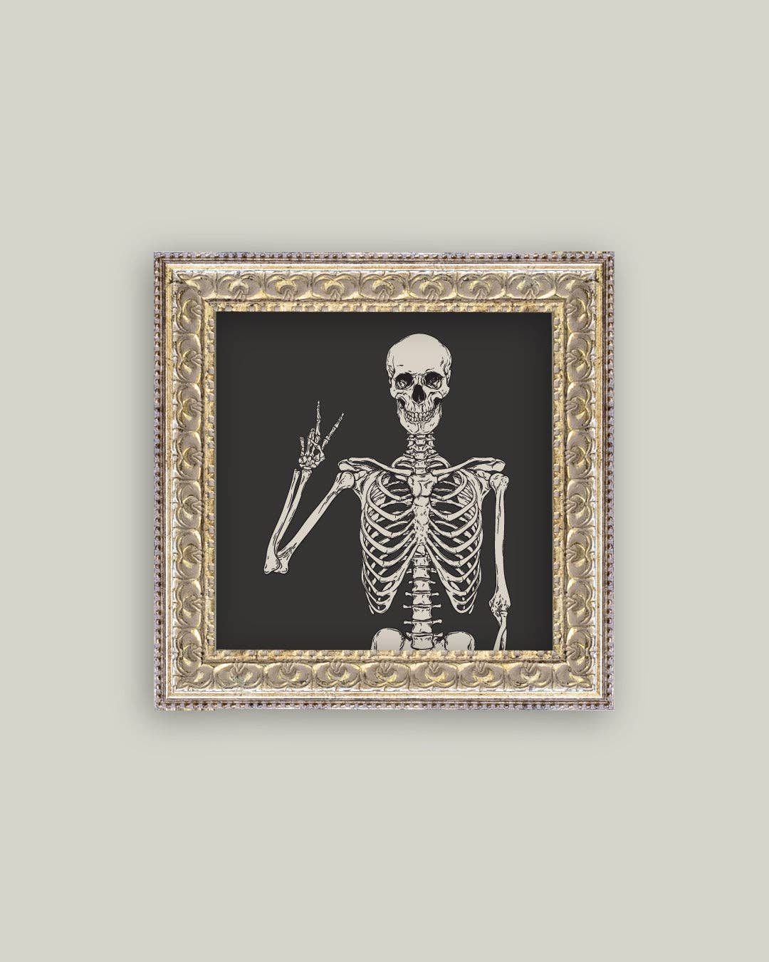 Skeleton Framed Antique Art 9x9