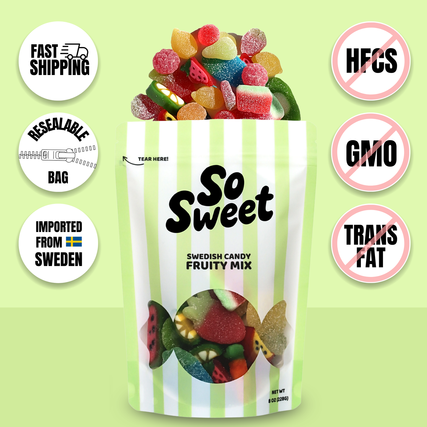 Swedish Candy Fruity Mix (8 oz)