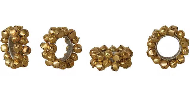 Handmade Jingle Bell Napkin Rings-Set of 4