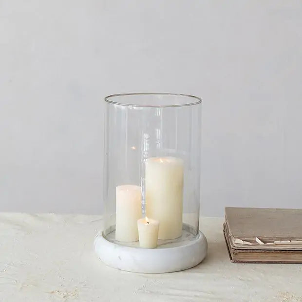Marble + Glass Hurricane Jar
