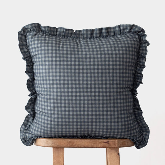 Gingham in Navy Ruffle