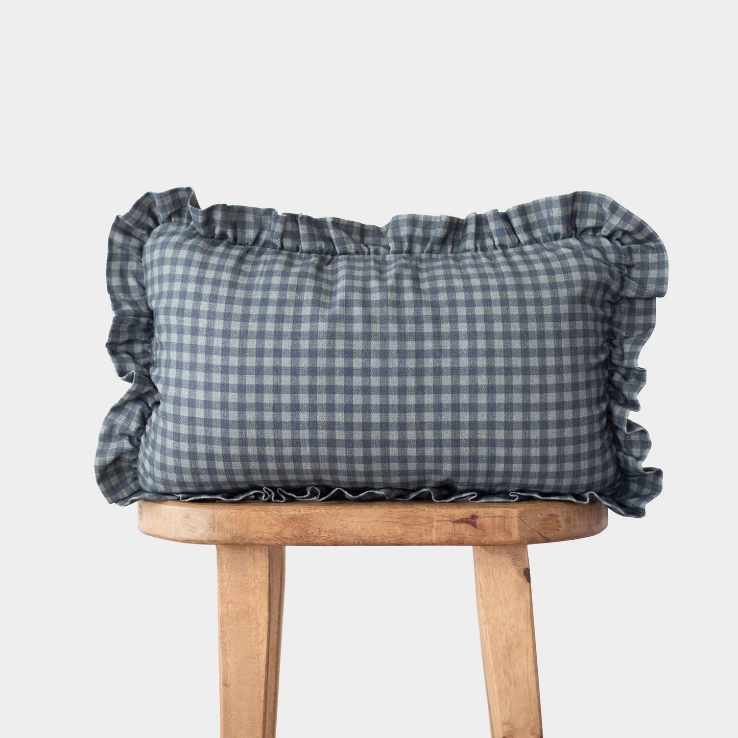 Gingham in Navy Ruffle