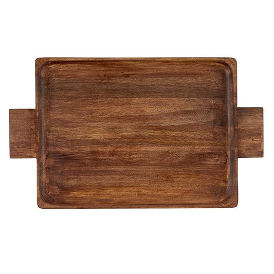 Ntrl Wood Tray W Hndles - Lg