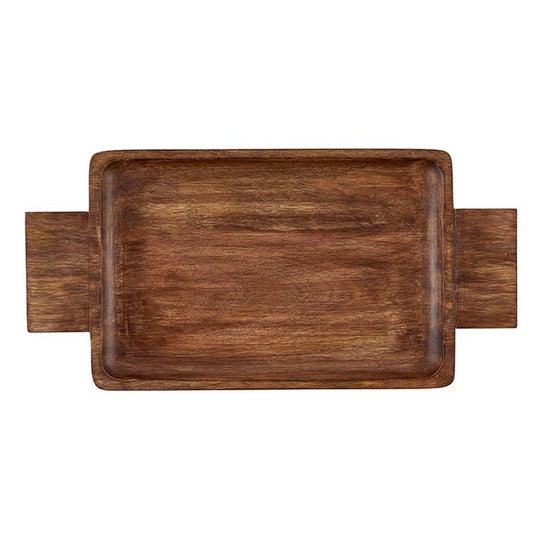 Ntrl Wood Tray W Hndles - Sm