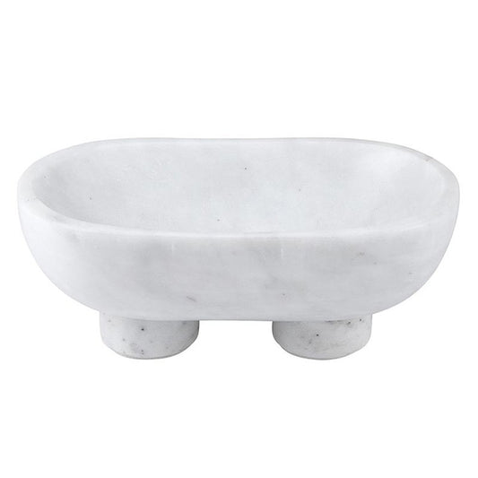 White Footed Marble Bowl - Med