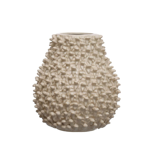 Embossed Stoneware Vase