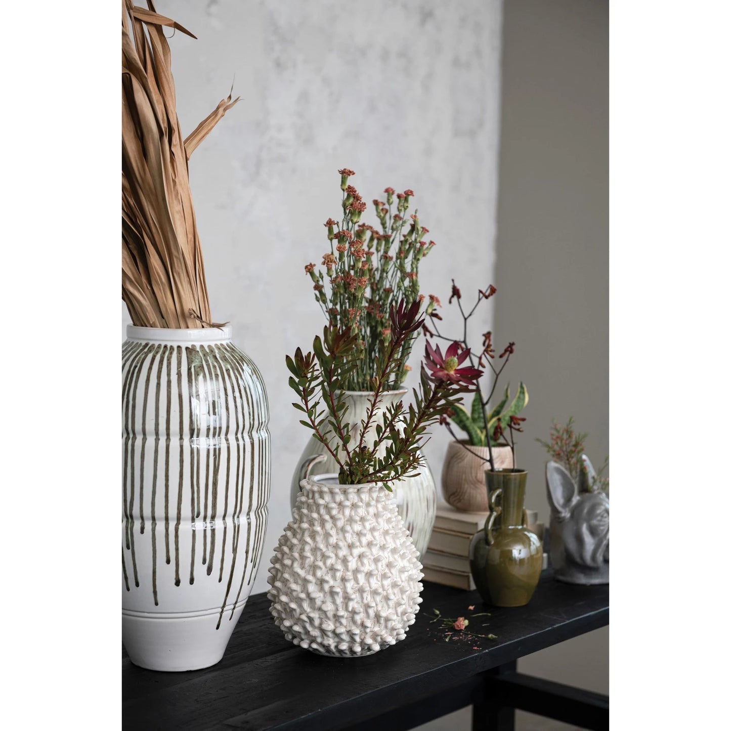 Embossed Stoneware Vase