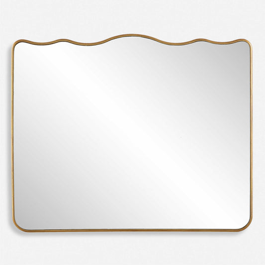 Scalloped Gold Mirror