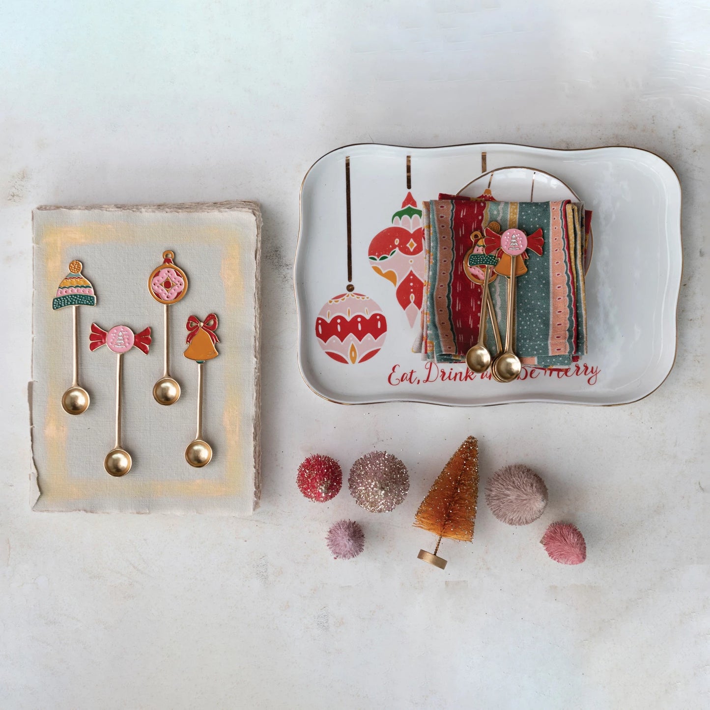 Zinc Alloy Spoon w/ Enameled Holiday Icon Handle