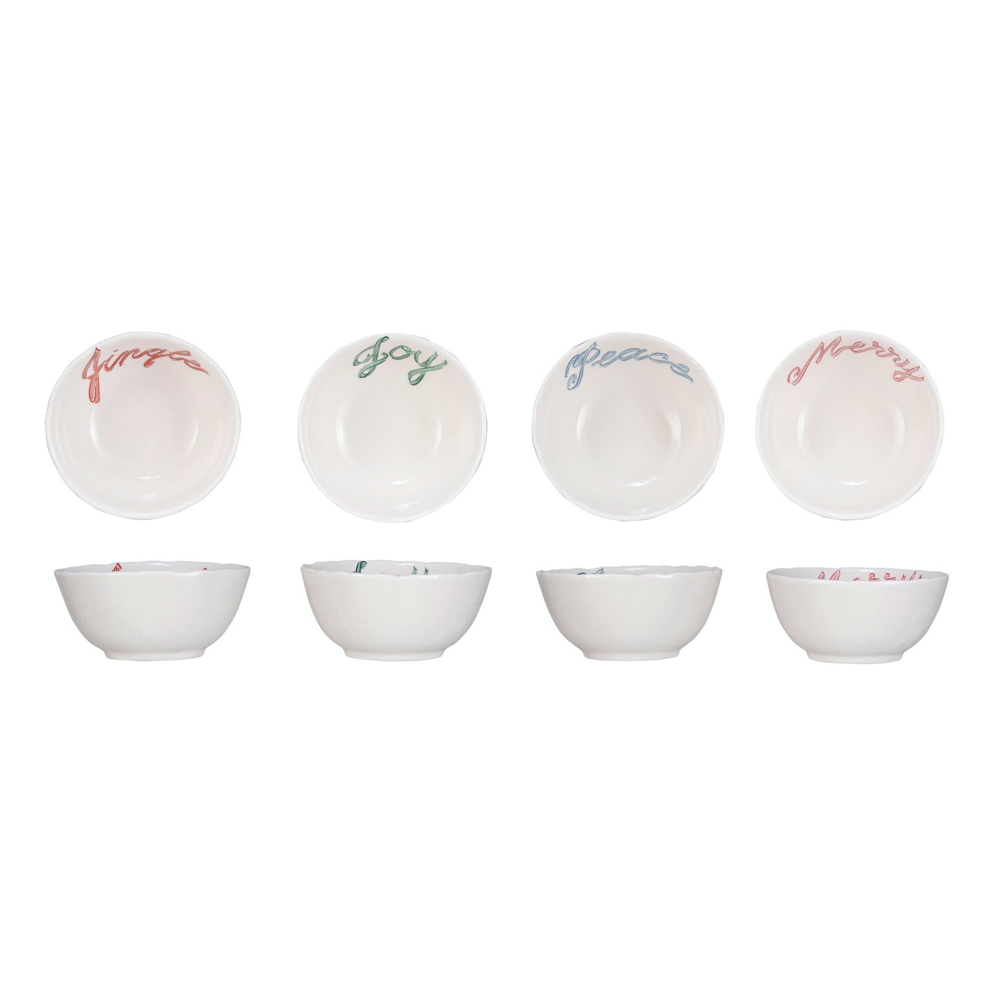 Stoneware Bowl w/ Holiday Word, 4 Styles ©