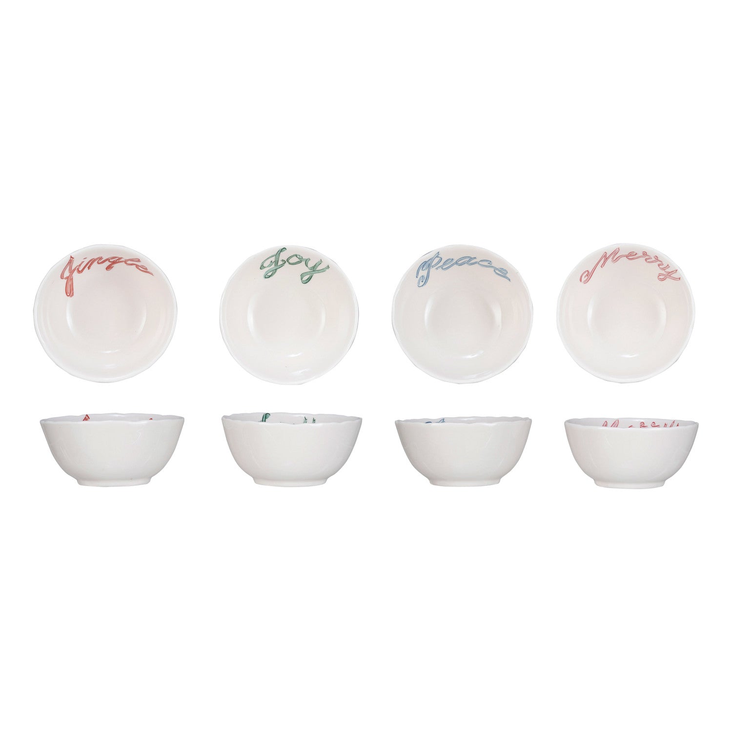 Stoneware Bowl w/ Holiday Word, 4 Styles ©