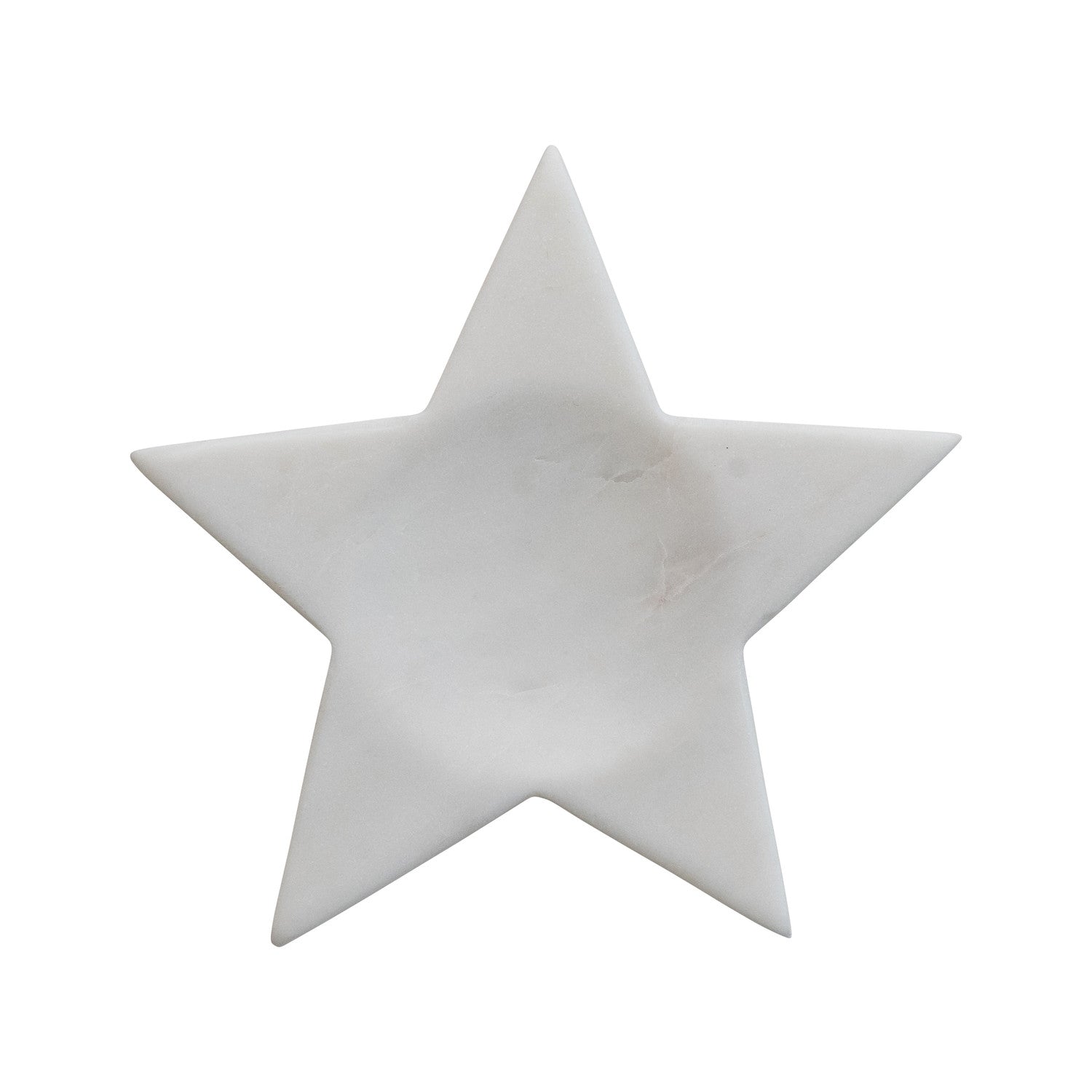 6"L x 6"W Marble Star Shaped Spoon Rest, White
