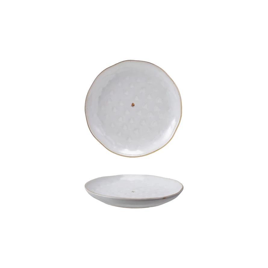 Debossed Stoneware Plate & Gold Electroplating