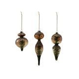 Glass Ornament with Mica Flakes & Bottle Brush Tree Inside