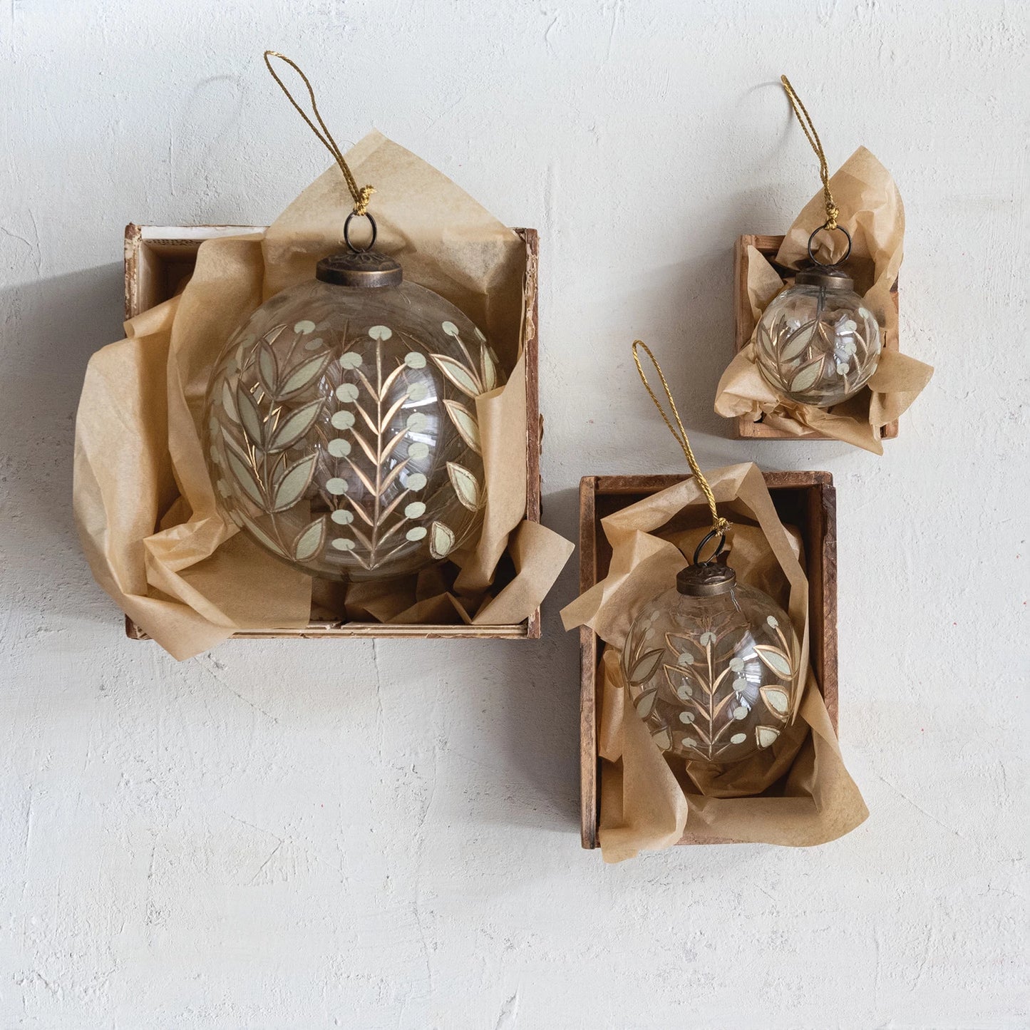 Etched Glass Ball Ornament