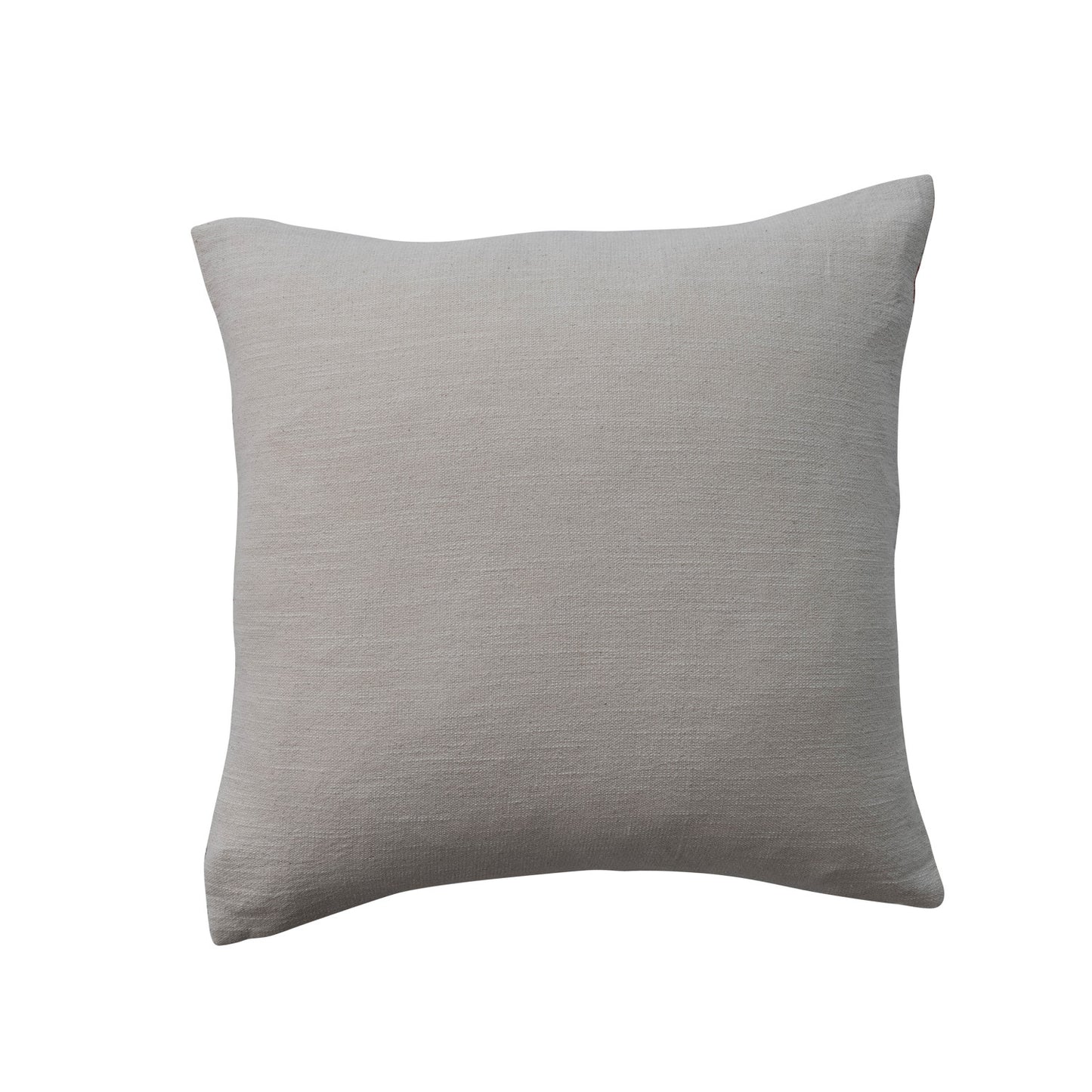 20" Square Cotton Slub Printed Pillow with Ski Scene