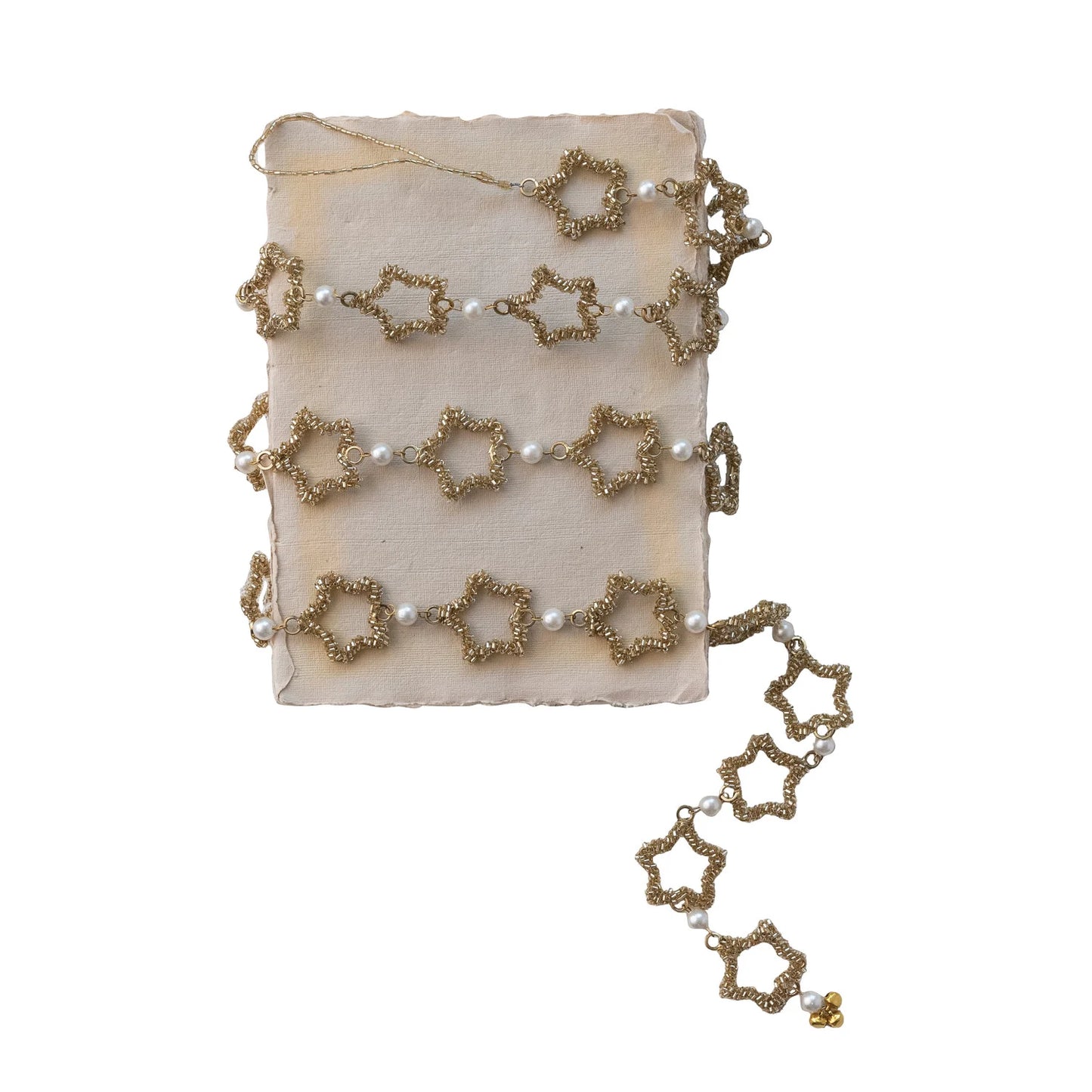 Beaded Star Garland w Pearls