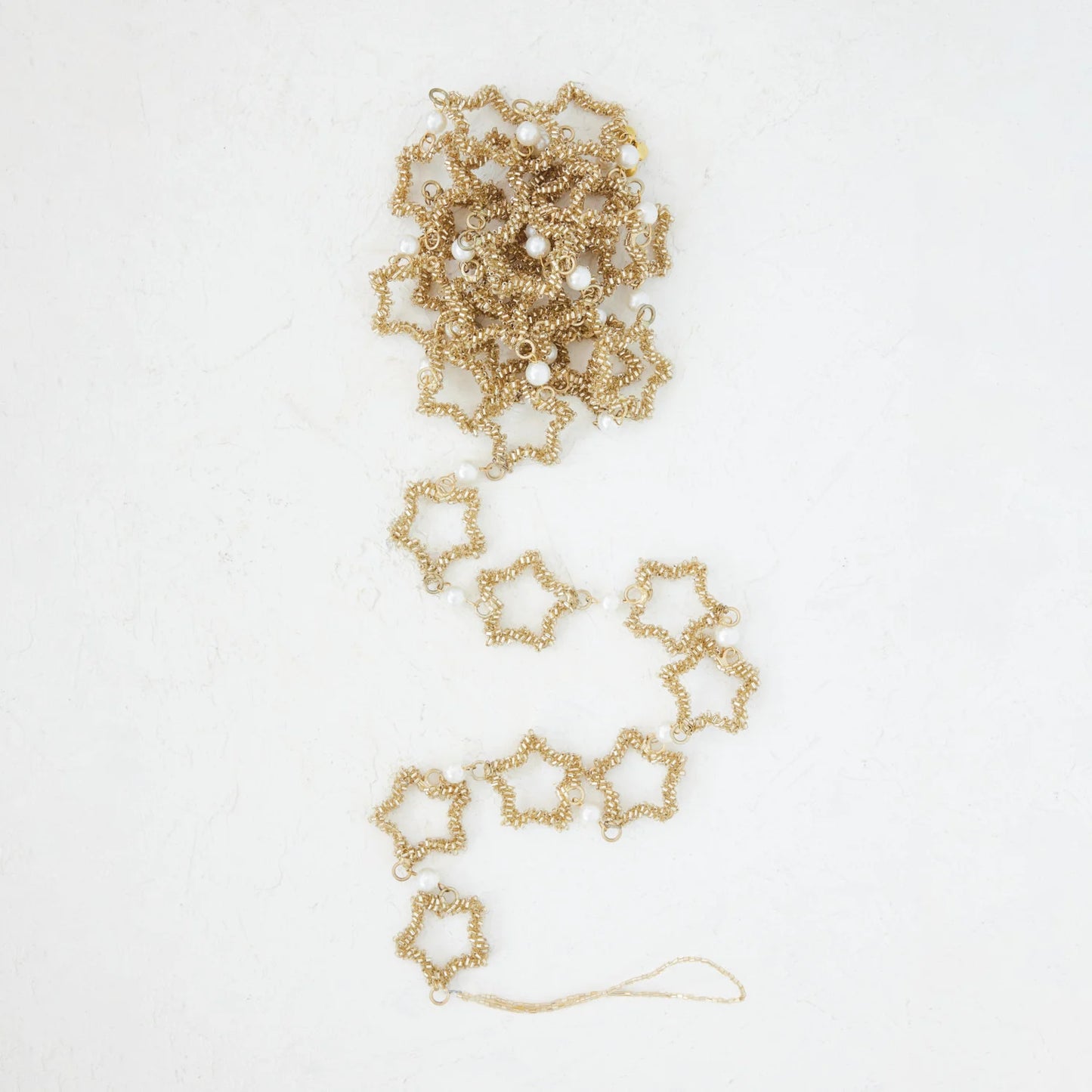 Beaded Star Garland w Pearls