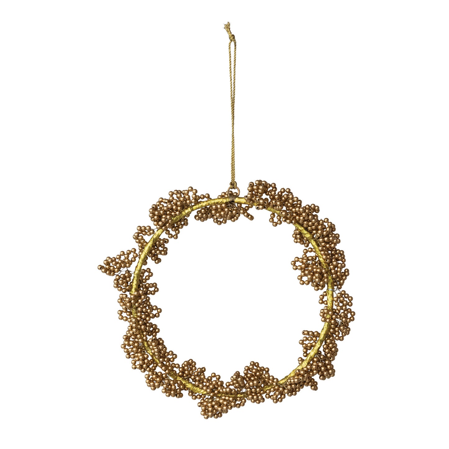 Handmade Metal Beaded Wreath Ornament