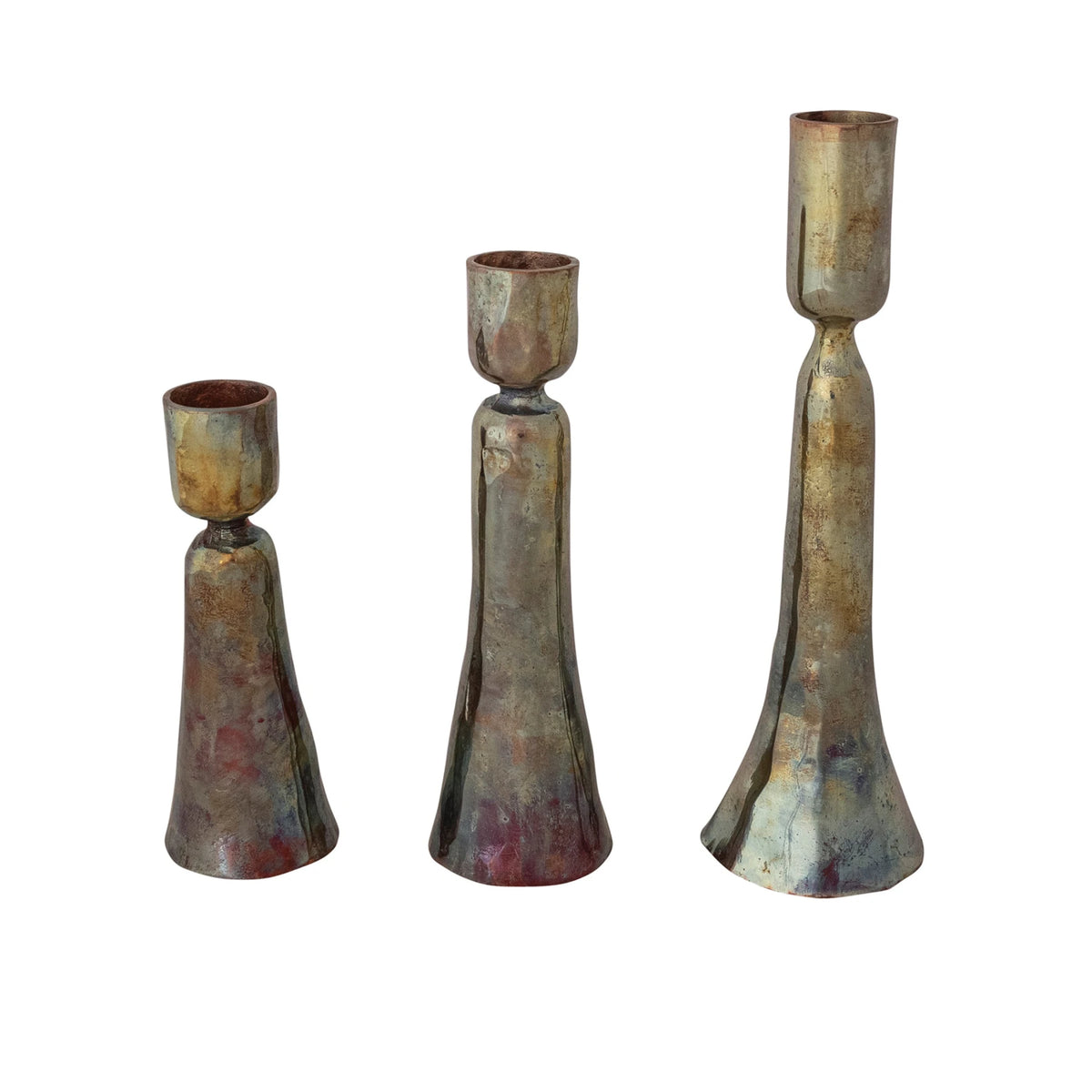 Hand-Forged Iron Tapers-Copper Finish
