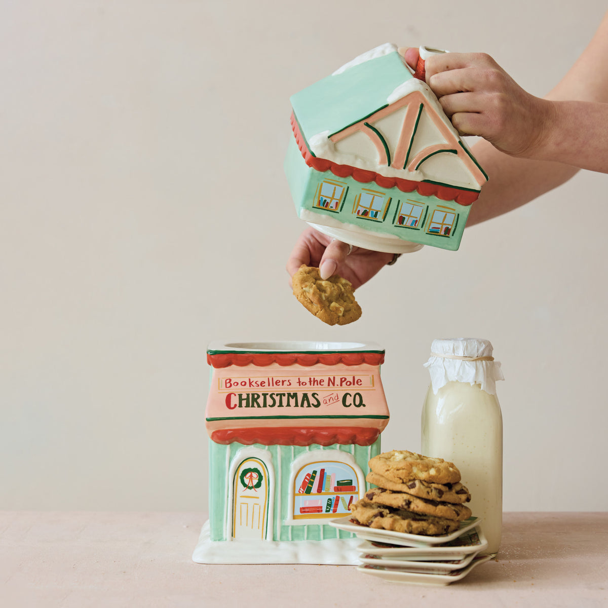 Ceramic Bookstore Cookie Jar